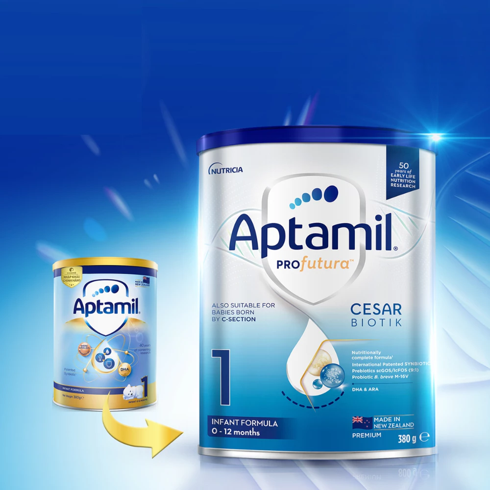 Sữa bột Aptamil Profutura Cesarbiotik số 1 380g dành cho bé 0 - 12 tháng tuổi
