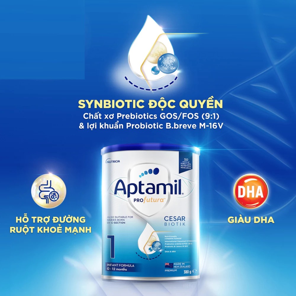 Sữa bột Aptamil Profutura Cesarbiotik số 1 380g dành cho bé 0 - 12 tháng tuổi