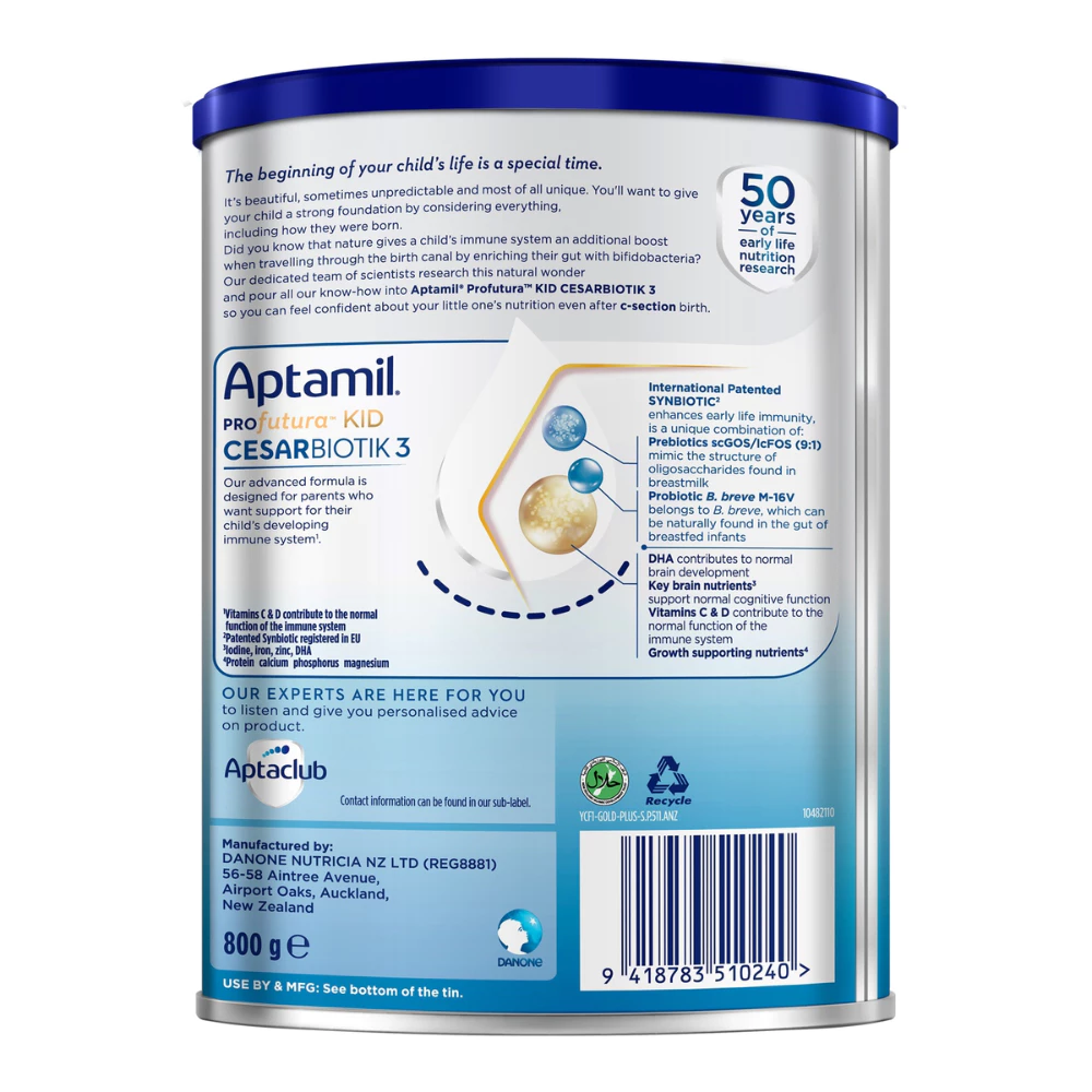Sữa bột Aptamil Profutura KID Cesarbiotik New Zealand số 3 800g (2Y+)
