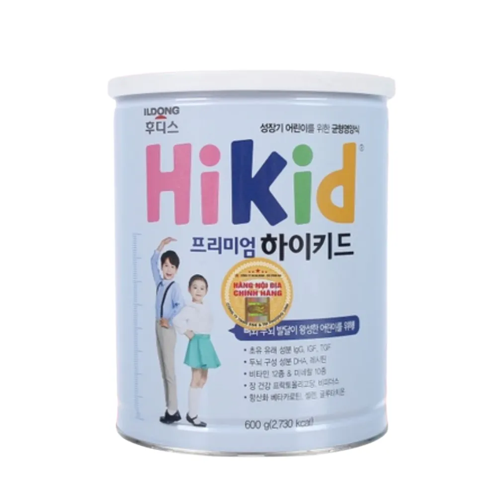 [TẶNG QUÀ] Sữa bột Hikid Premium Hàn Quốc 600g dành cho bé từ 1 - 9 tuổi