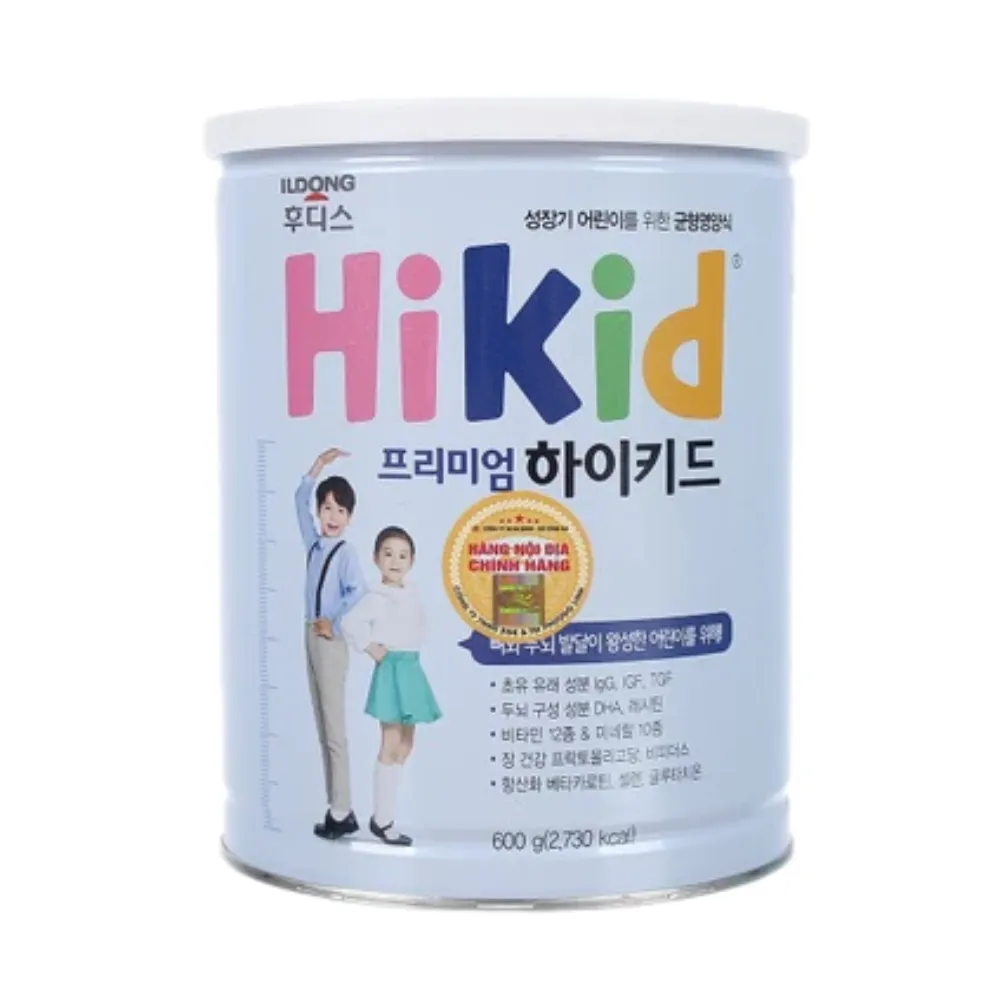 [TẶNG QUÀ] Sữa bột Hikid Premium Hàn Quốc 600g dành cho bé từ 1 - 9 tuổi