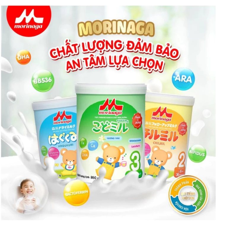 Sữa bột Morinaga Nhật Bản phát triển toàn diện cho bé