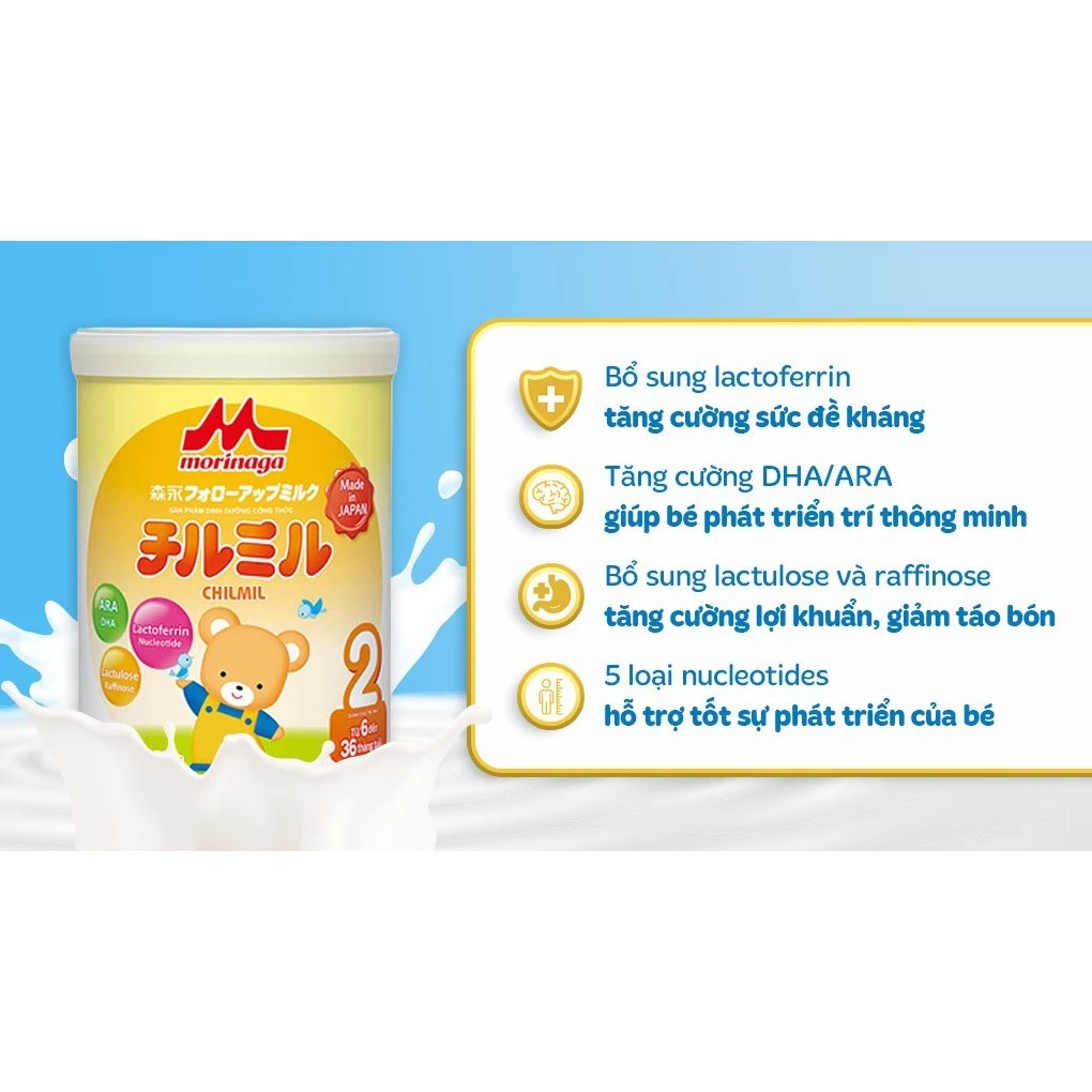 Sữa bột Morinaga Nhật Bản phát triển toàn diện cho bé
