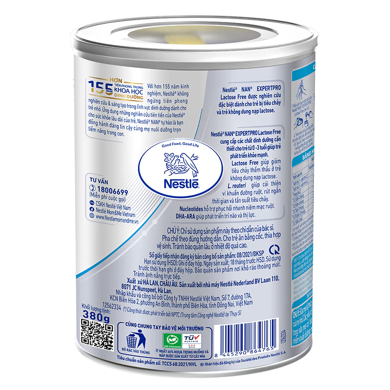 Sữa bột NAN Expert Pro Lactose Free 380g (0 - 3 tuổi)