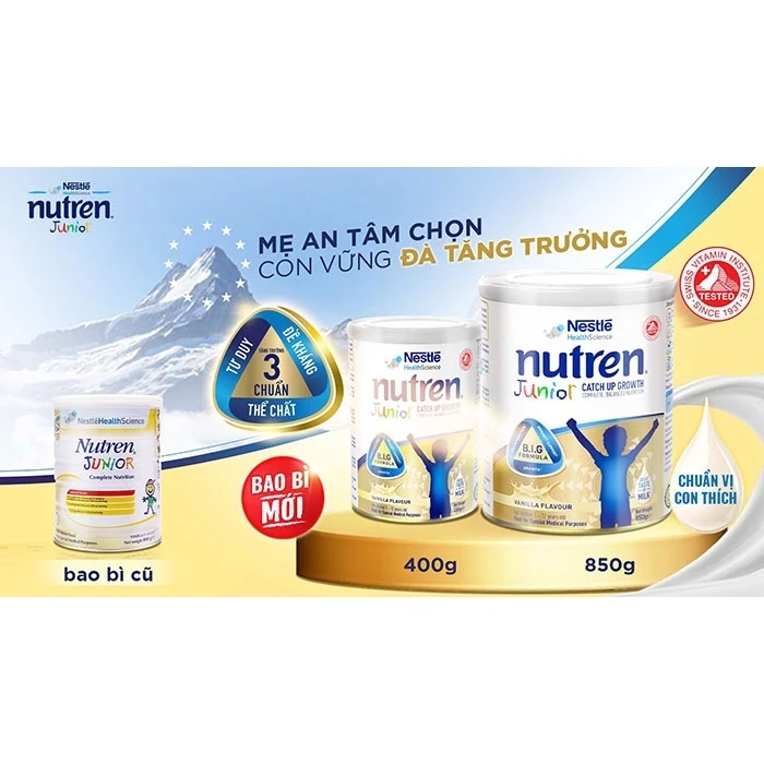 Sữa bột Nutren Junior Thụy Sỹ 850g