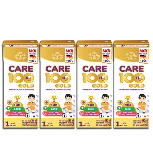 Sữa bột pha sẵn Care100 Gold+ 110ml/180ml (lốc 4 hộp)