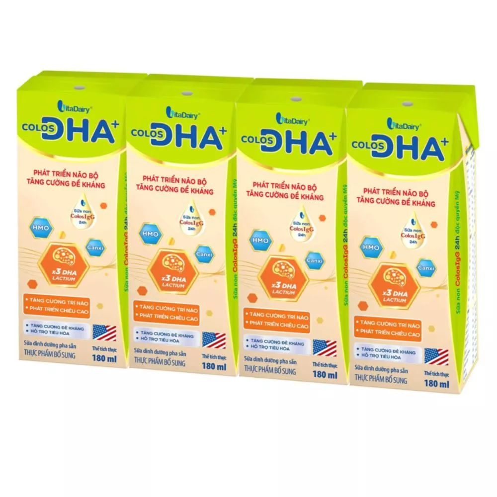 Sữa bột pha sẵn Colos DHA+ 110ml và 180ml (lốc 4 hộp)