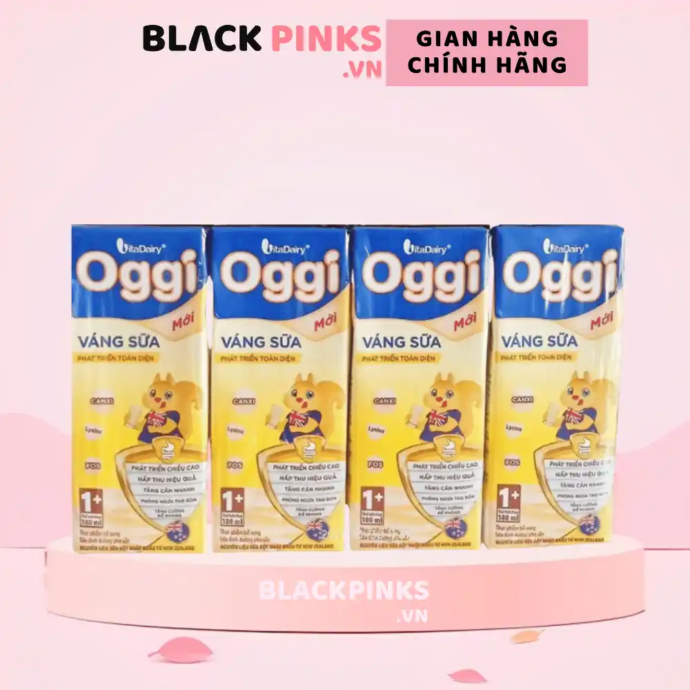 Sữa bột pha sẵn Oggi 1+ Váng sữa 110ml và 180ml (lốc 4 hộp)