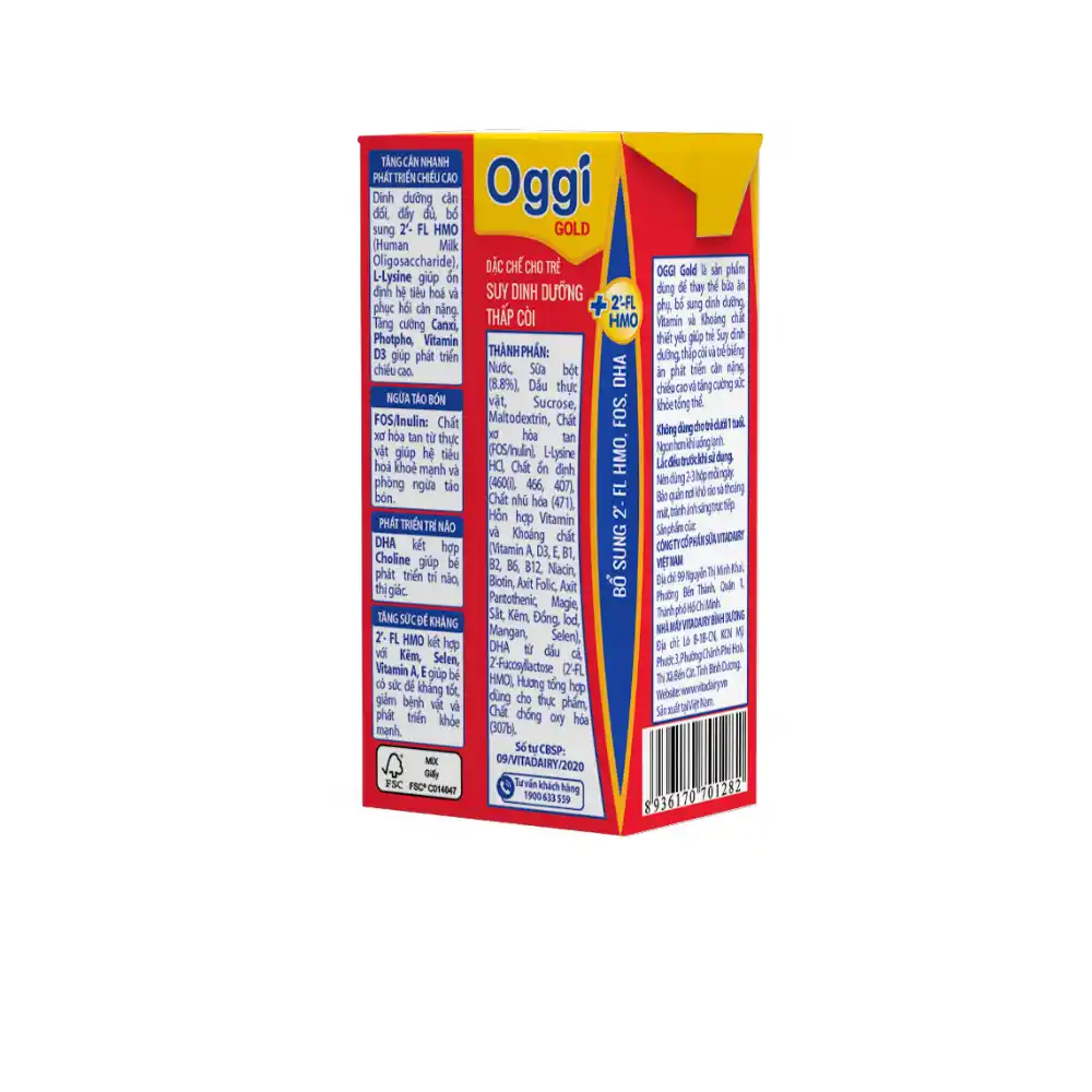Sữa bột pha sẵn Oggi Suy Dinh Dưỡng Gold 110ml và 180ml (lốc 4 hộp)