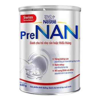 Sữa bột PreNAN 380g (trẻ sơ sinh) dành cho trẻ nhẹ cân, thiếu tháng
