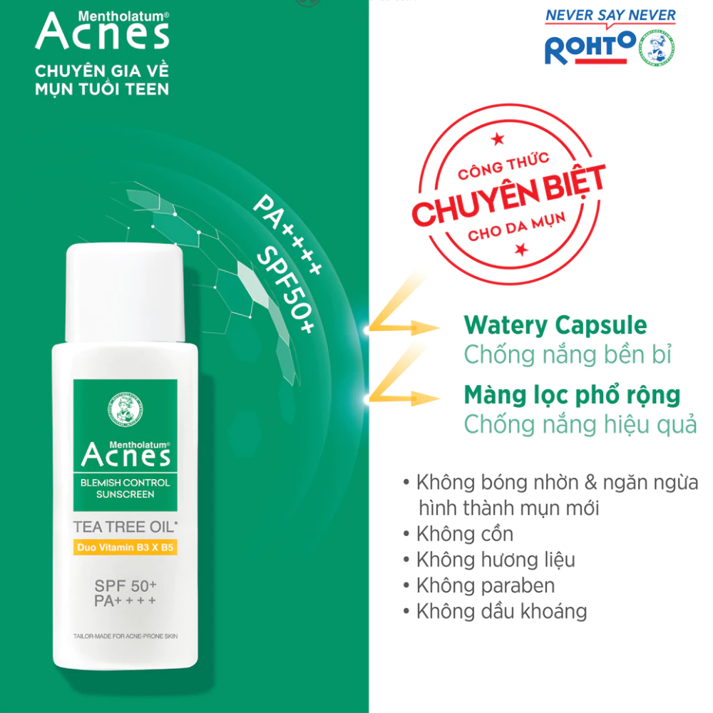 Sữa chống nắng Acnes ngăn ngừa mụn cho da mụn, nhạy cảm 50g