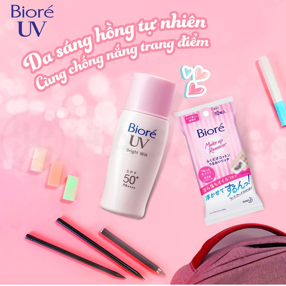Sữa chống nắng Bioré sáng hồng tự nhiên SPF50+/PA++++ 30ml