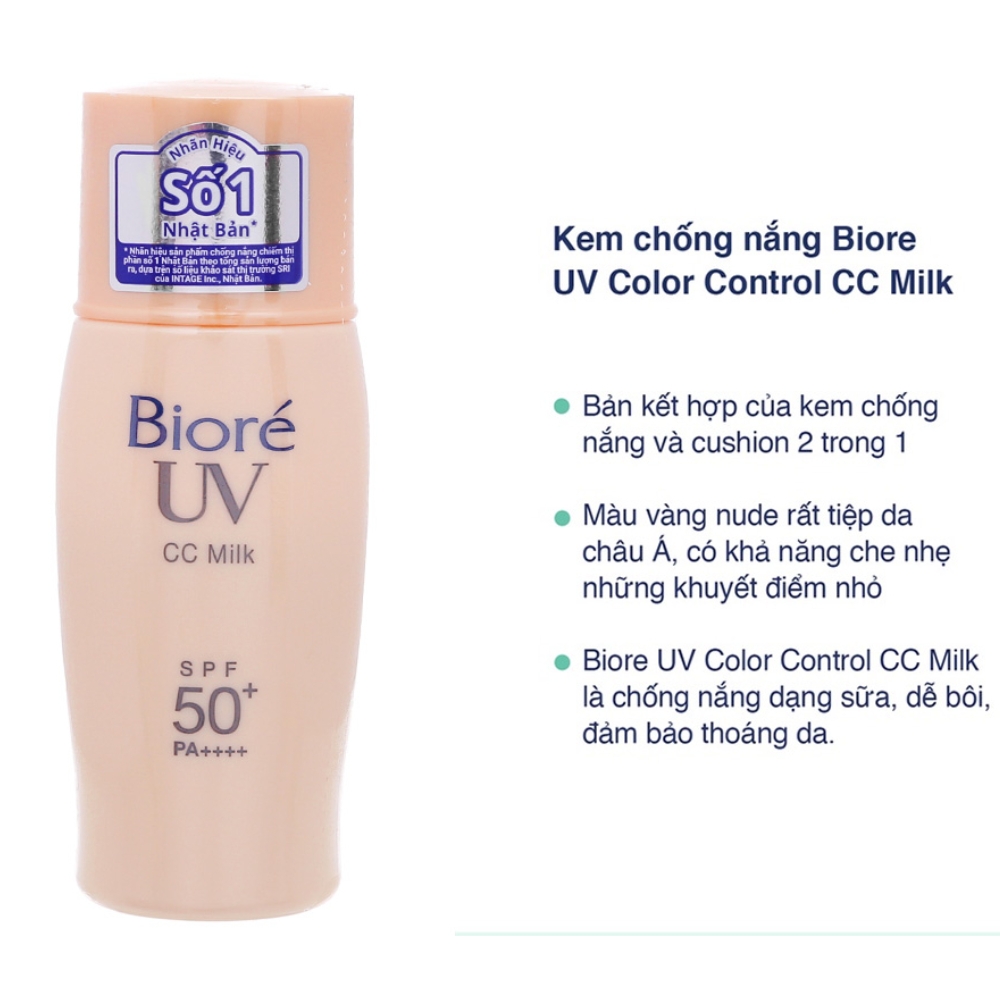 Sữa chống nắng Bioré trang điểm SPF50+/PA++++ 30ml