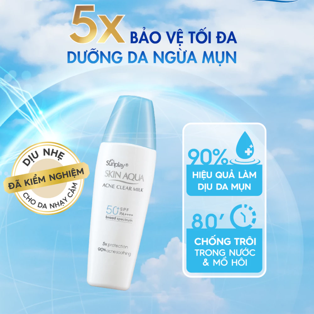 Sữa chống nắng Sunplay Skin Aqua dưỡng da ngừa mụn 25g