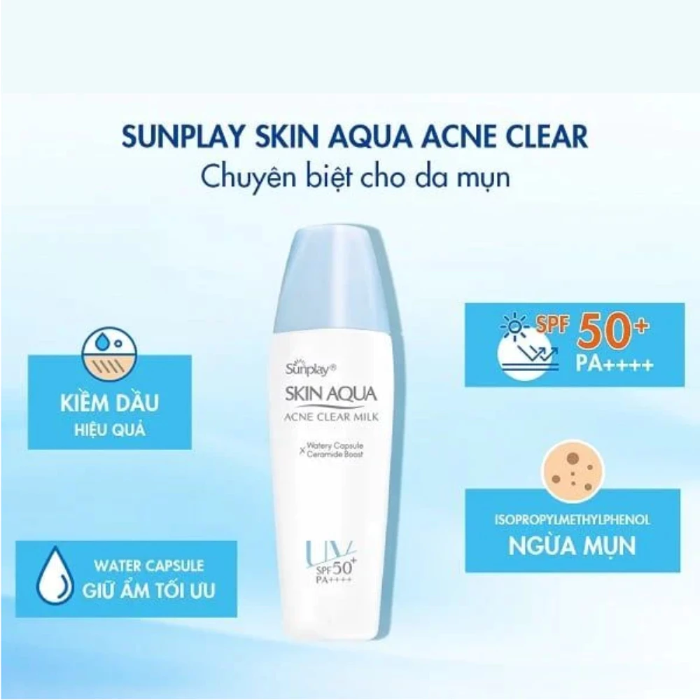 Sữa chống nắng Sunplay Skin Aqua dưỡng da ngừa mụn 25g