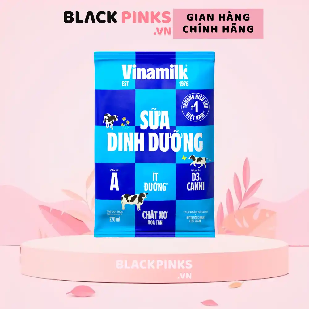 Sữa dinh dưỡng Vinamilk có đường/ít đường/không đường gói 220ml