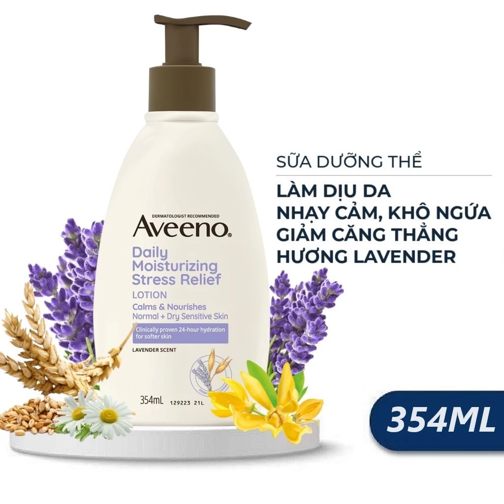 Sữa dưỡng thể Aveeno giảm căng thẳng hương Lavender 354ml