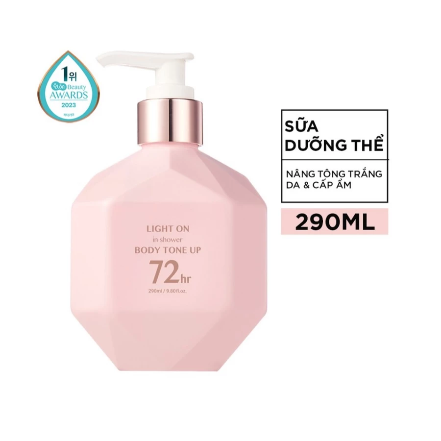 Sữa dưỡng thể B.O.M nâng tông, làm sáng da 72h 290ml