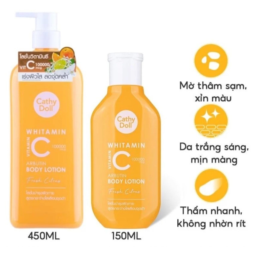 Sữa Dưỡng Thể Cathy Doll Dưỡng Sáng, Mờ Thâm 150ml/450ml