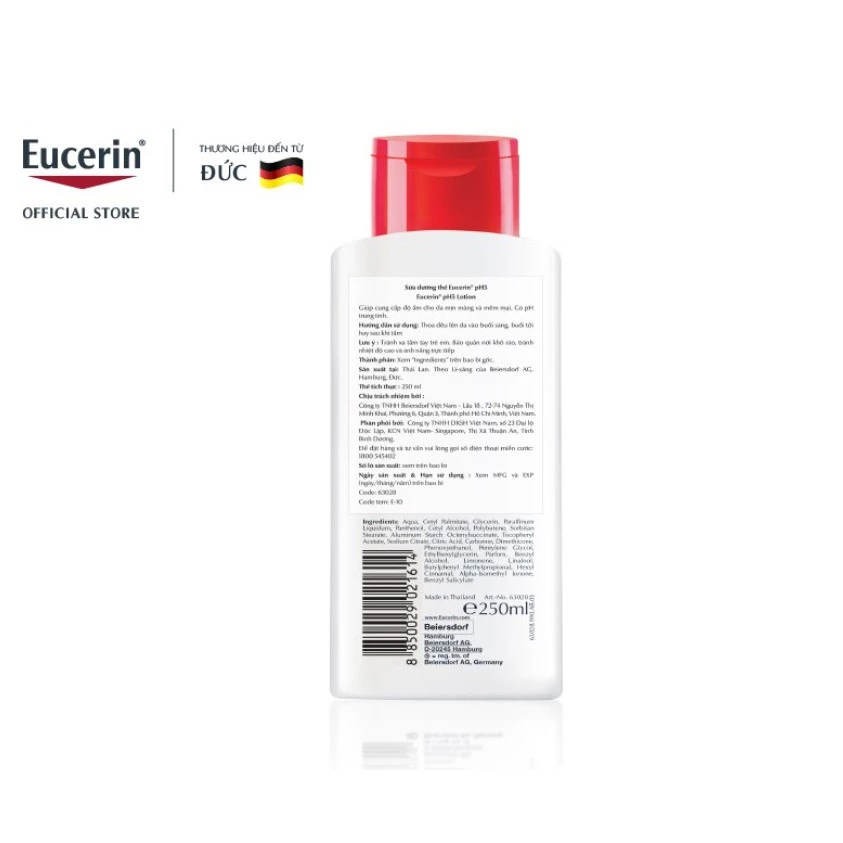 Sữa dưỡng thể Eucerin cho da nhạy cảm 250ml