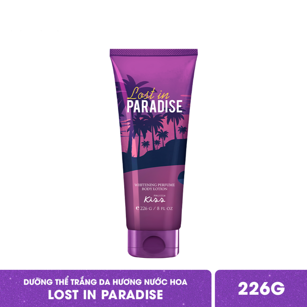 Sữa dưỡng thể Malissa Kiss sáng da Crazy In Love/Sweet Vanilla/Lost In Paradise 226g