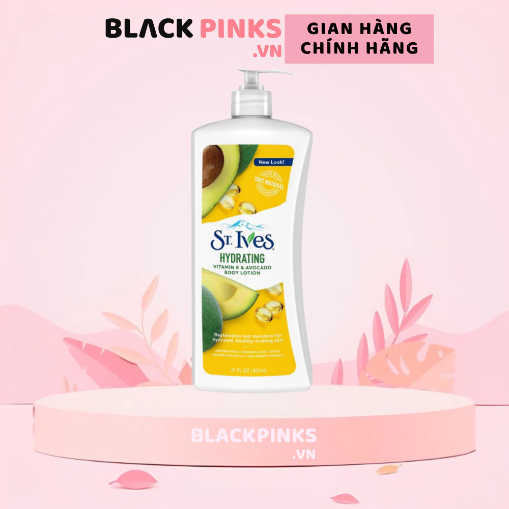 Sữa dưỡng thể St.Ives Yến mạch & Bơ dưỡng ẩm dịu da/Vitamin E & bơ dưỡng ẩm da  621ml