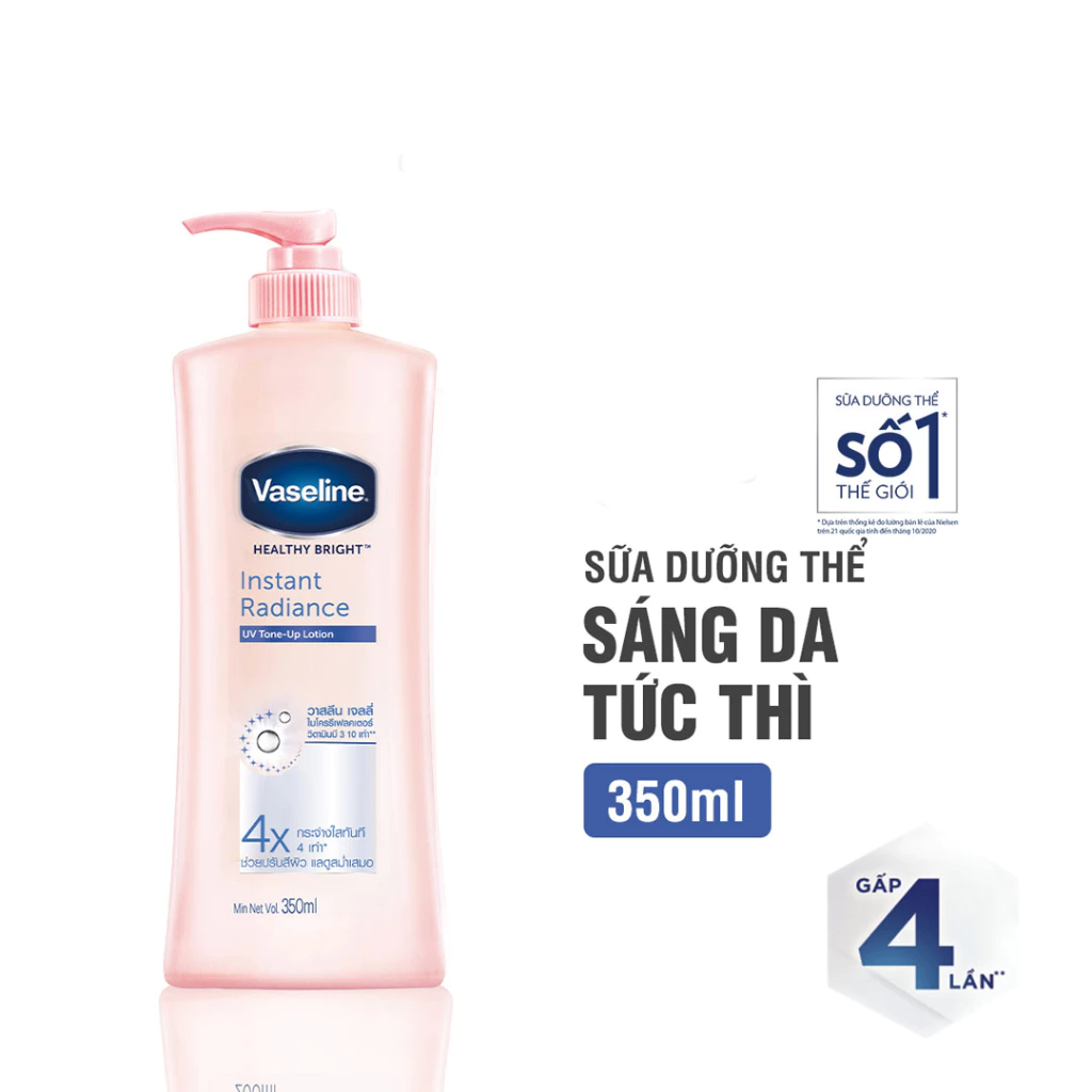 Sữa dưỡng thể Vaseline nâng tông sáng da tức thì 200ml/350ml