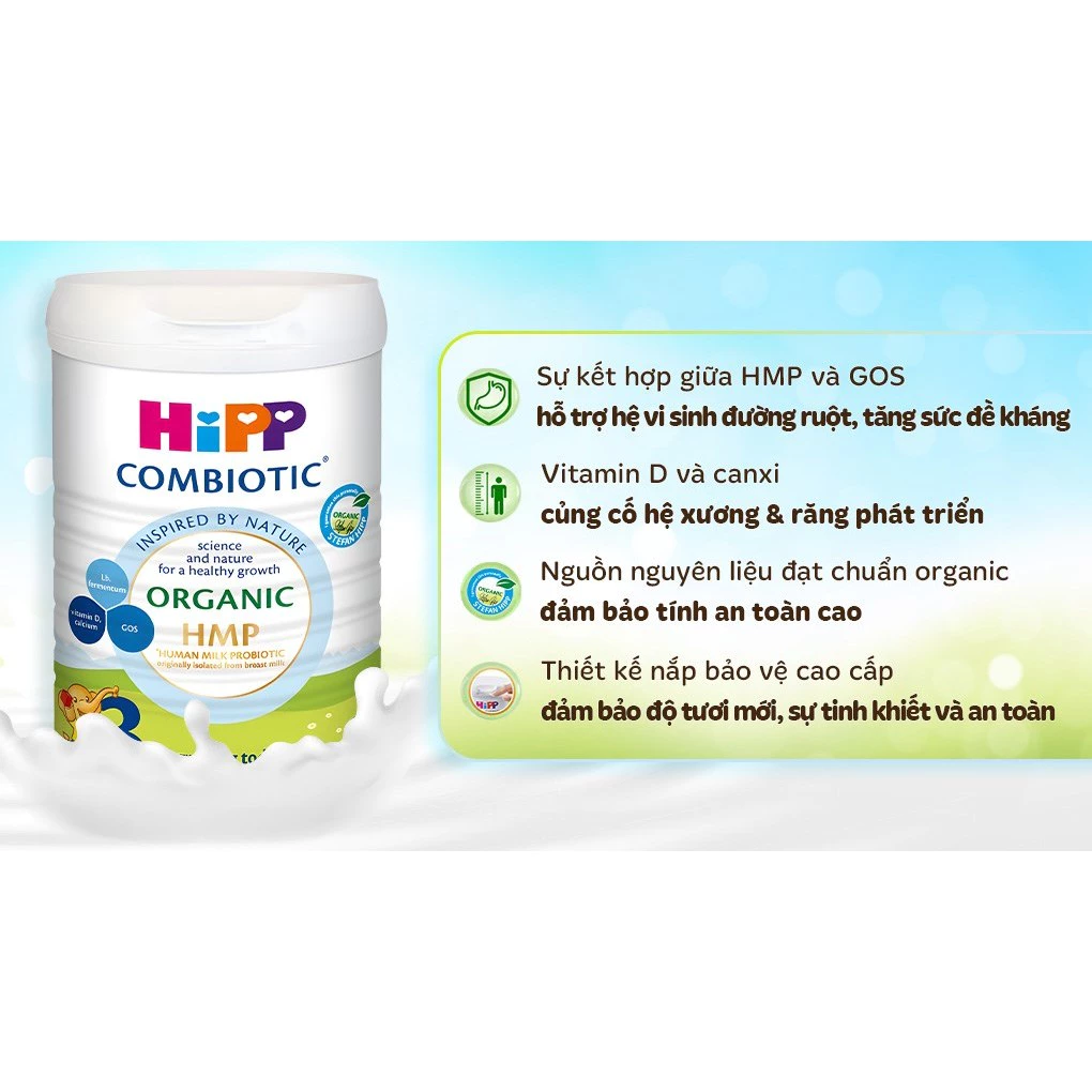 Sữa HiPP Combiotic Organic số 2 800g
