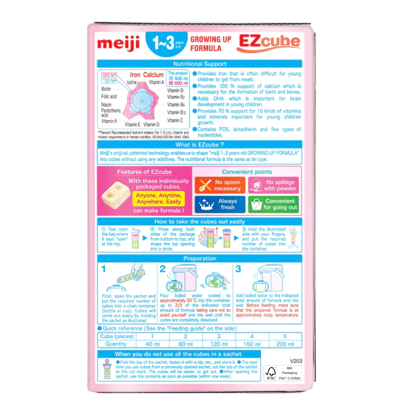 Sữa Meiji thanh nhập khẩu hộp 16 thanh 448g cho bé 1 - 3 tuổi