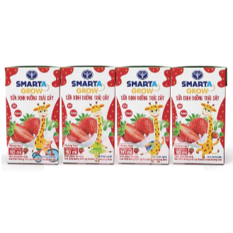 Sữa nước Smarta Grow hương Dâu/hương Cam/Trái cây nhiệt đới 110ml và 180ml (4hộp/lốc)