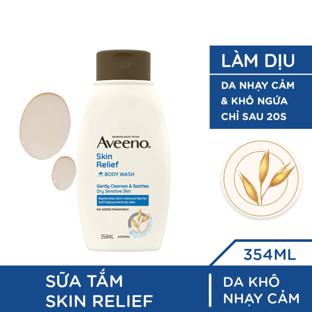 Sữa tắm Aveeno làm dịu da nhạy cảm, khô ngứa 354ml