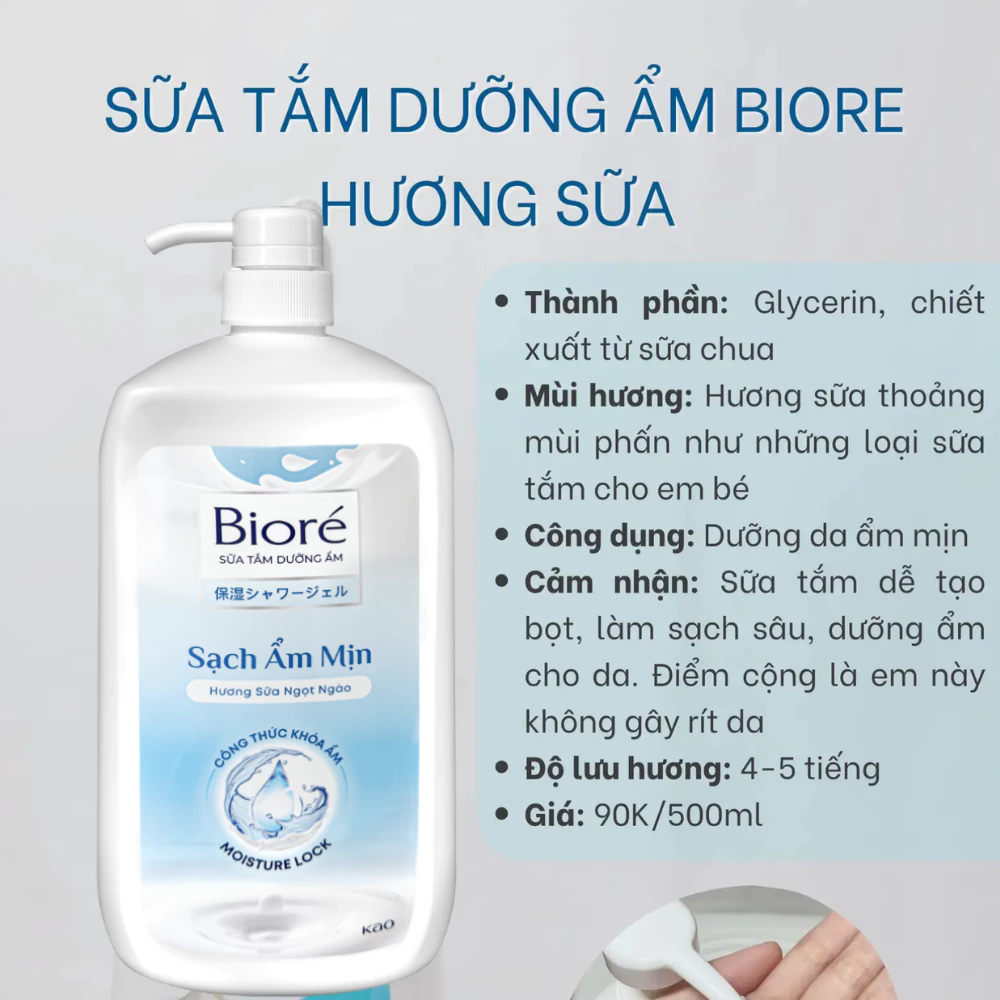 Sữa tắm Bioré ẩm mịn làn da hương sữa ngọt ngào 1kg