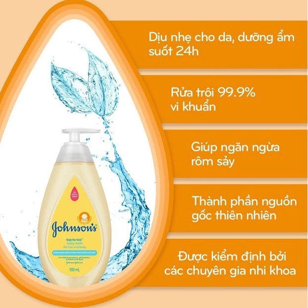 Sữa tắm cho bé Johnson's Baby chiết xuất yến mạch và sữa 500 ml (từ 1 tuổi)