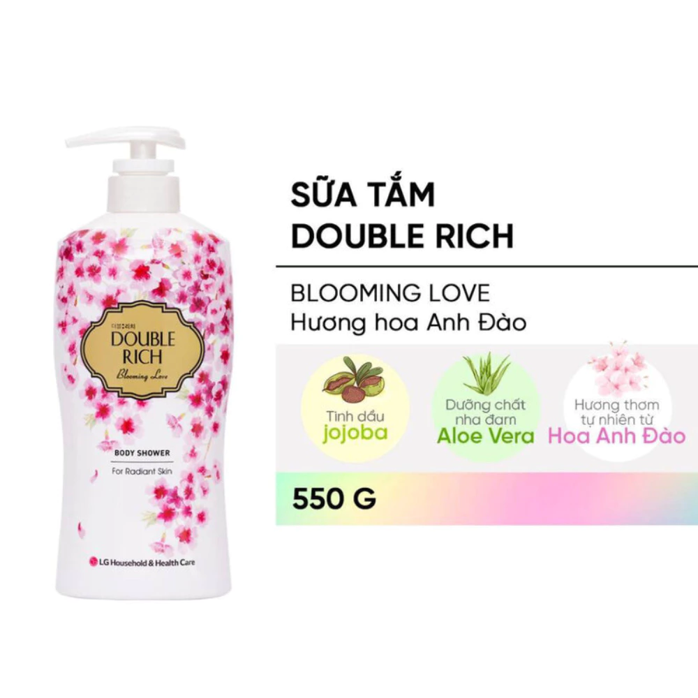 Sữa tắm Double Rich Blooming Love hương hoa anh đào 550g/800g