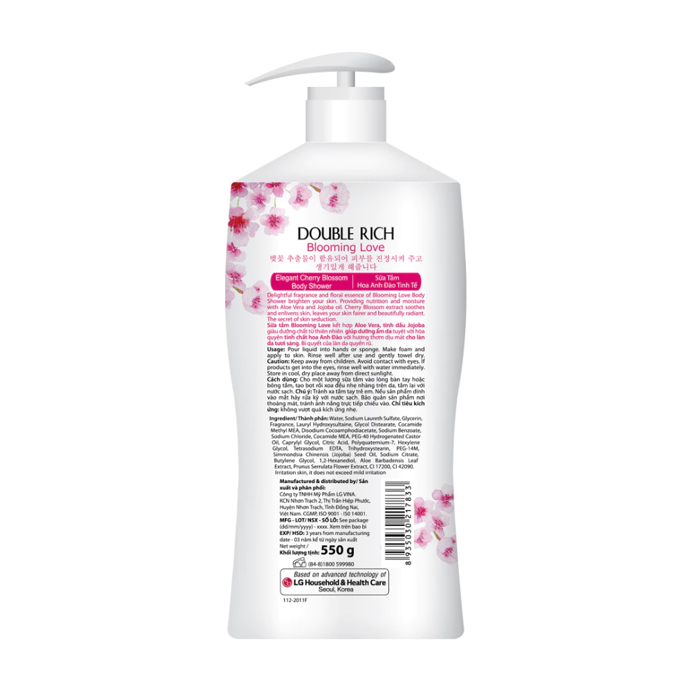 Sữa tắm Double Rich Blooming Love hương hoa anh đào 550g/800g
