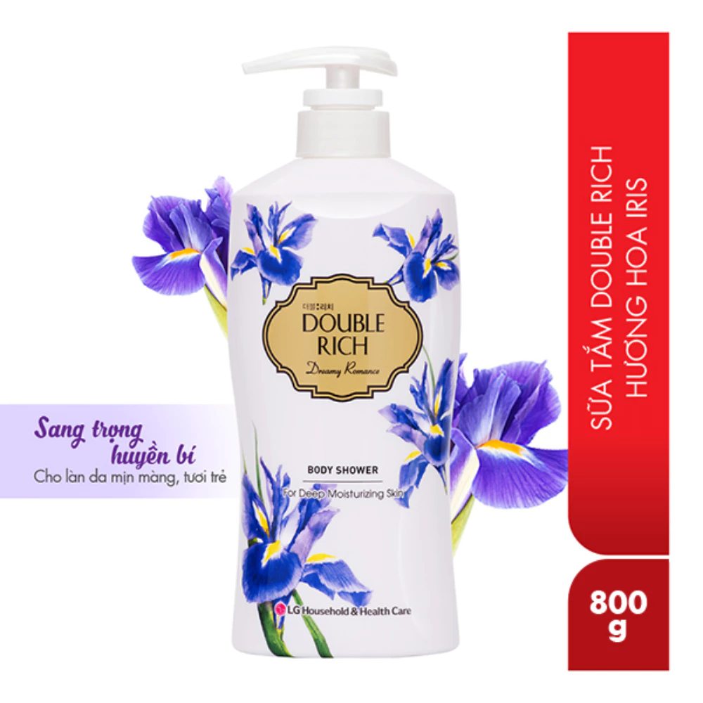 Sữa tắm Double Rich Dreamy Romance hương hoa Iris 550g/800g