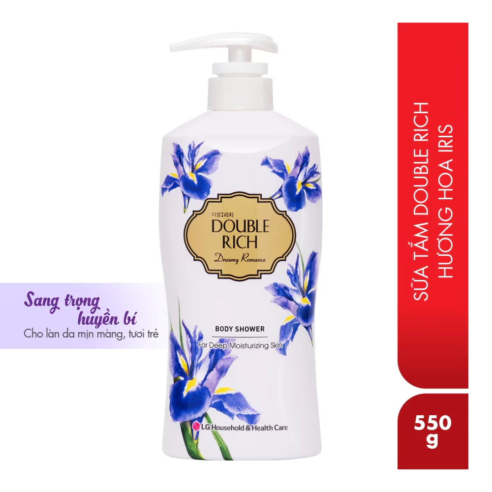 Sữa tắm Double Rich Dreamy Romance hương hoa Iris 550g/800g