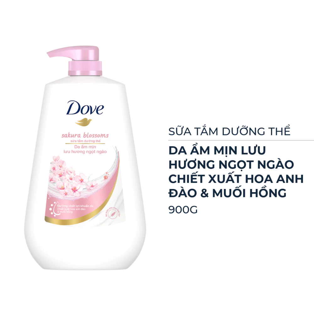 Sữa tắm dưỡng thể Dove da ẩm mịn lưu hương ngọt ngào 500g/900g