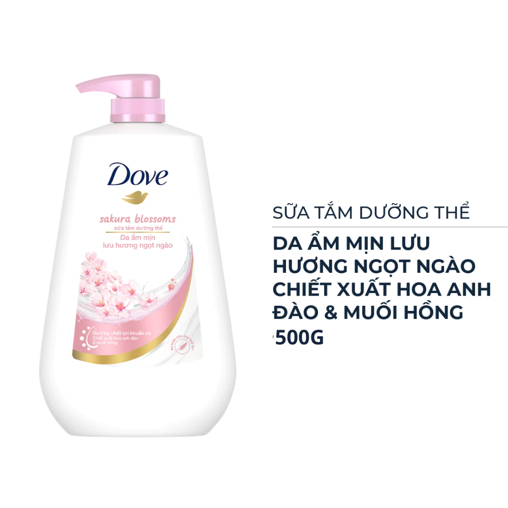 Sữa tắm dưỡng thể Dove da ẩm mịn lưu hương ngọt ngào 500g/900g