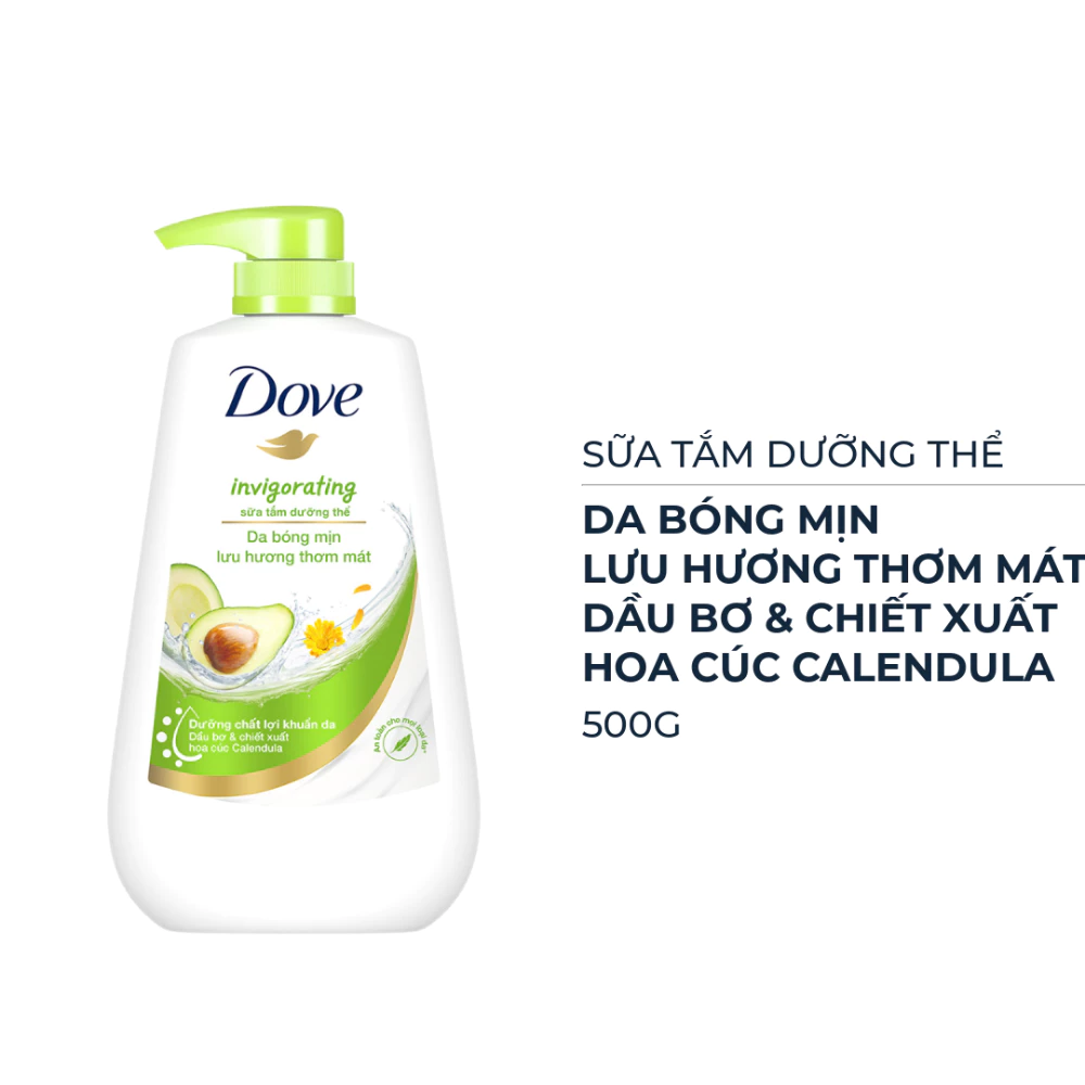 Sữa tắm dưỡng thể Dove da bóng mịn lưu hương thơm mát 500g/900g