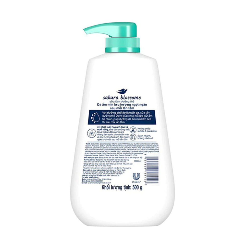 Sữa tắm dưỡng thể Dove dưỡng ẩm chuyên sâu 500g