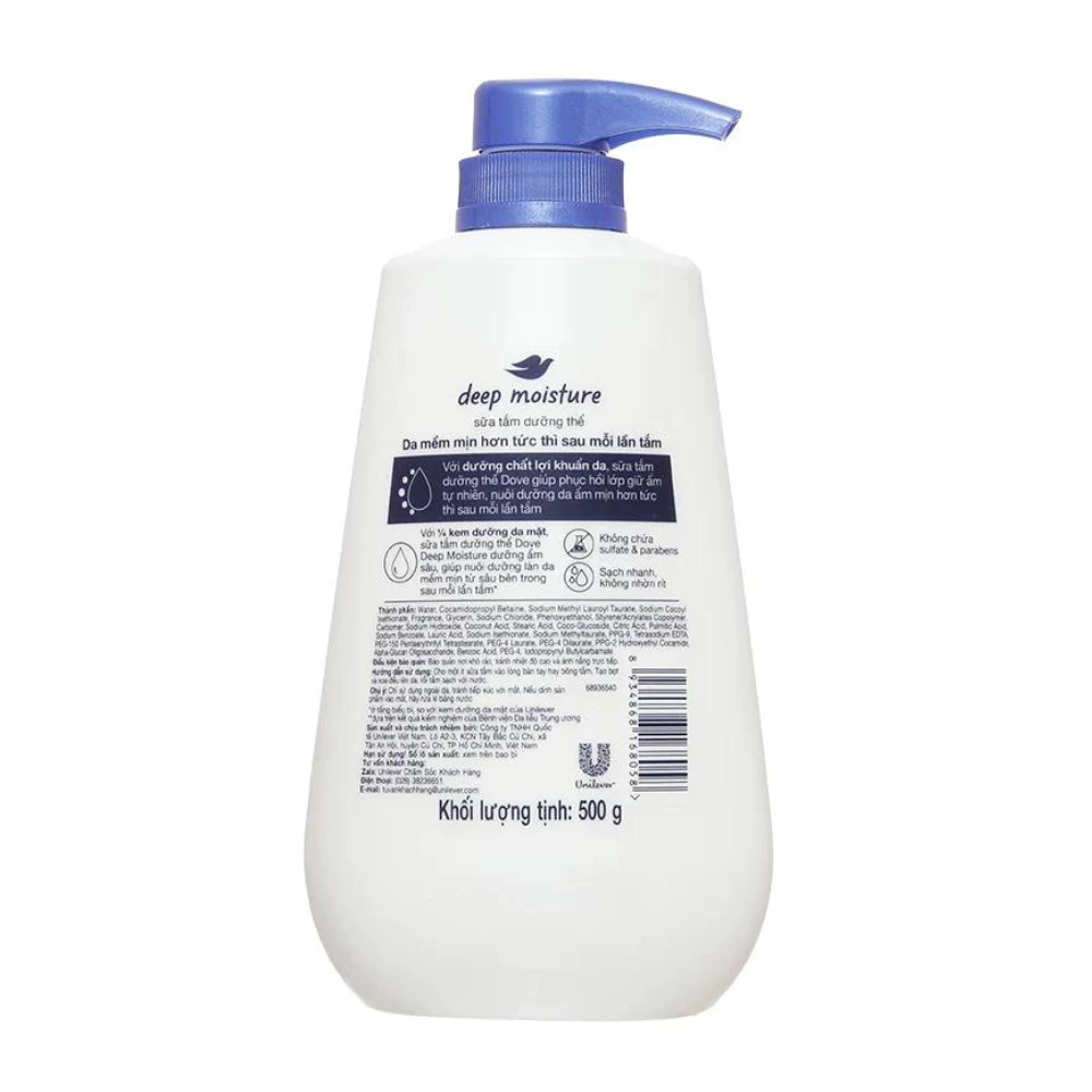 Sữa tắm dưỡng thể Dove dưỡng ẩm chuyên sâu 500g/900g