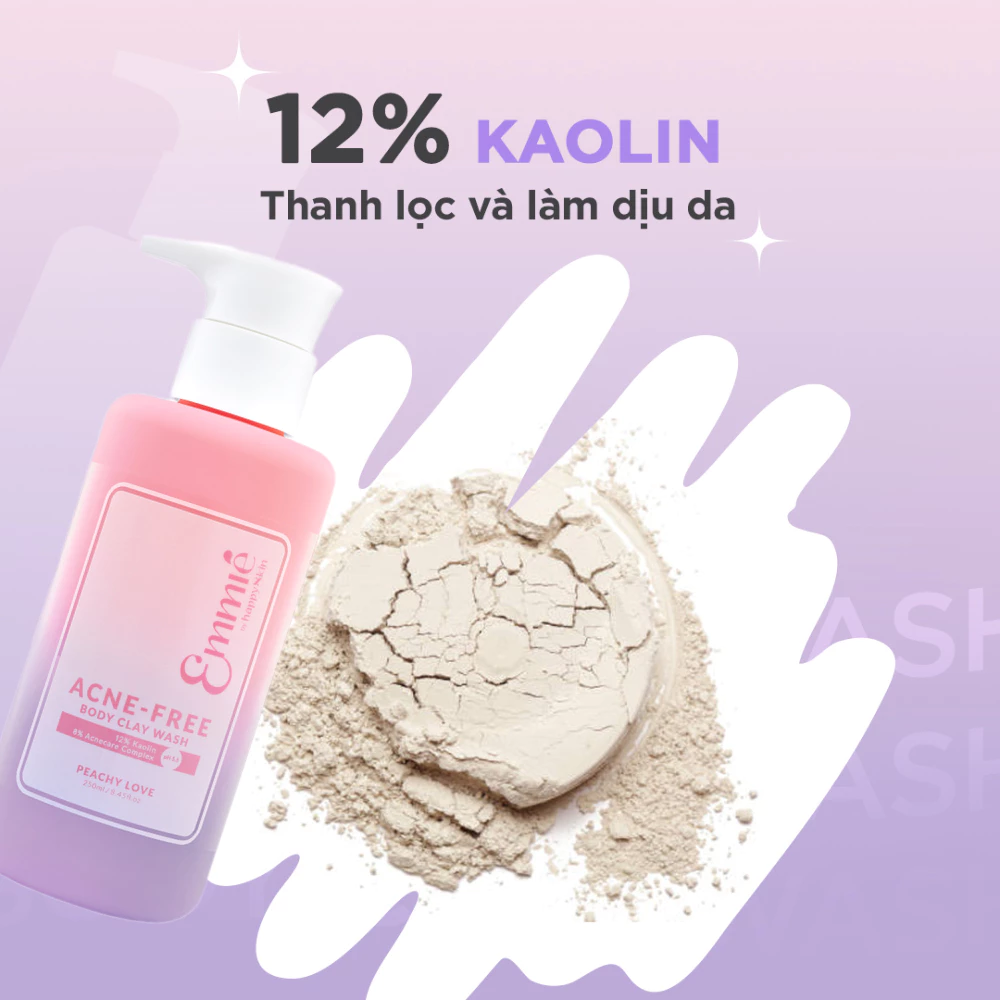 Sữa tắm Emmié đất sét ngừa mụn hương Peachy Love 250ml