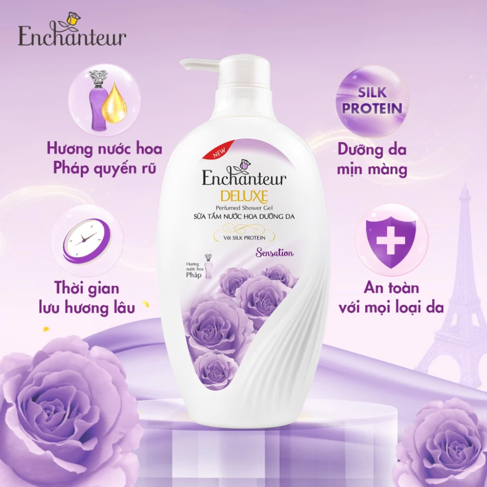 Sữa tắm Enchanteur nước hoa dưỡng da Sensation 650g