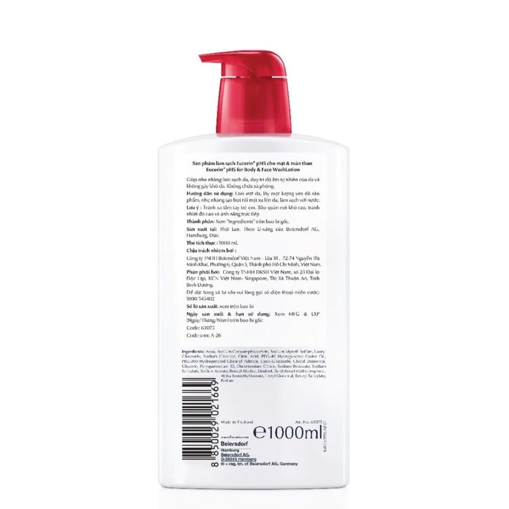 Sữa tắm Eucerin dịu nhẹ cho da nhạy cảm 200ml/400ml/1000ml