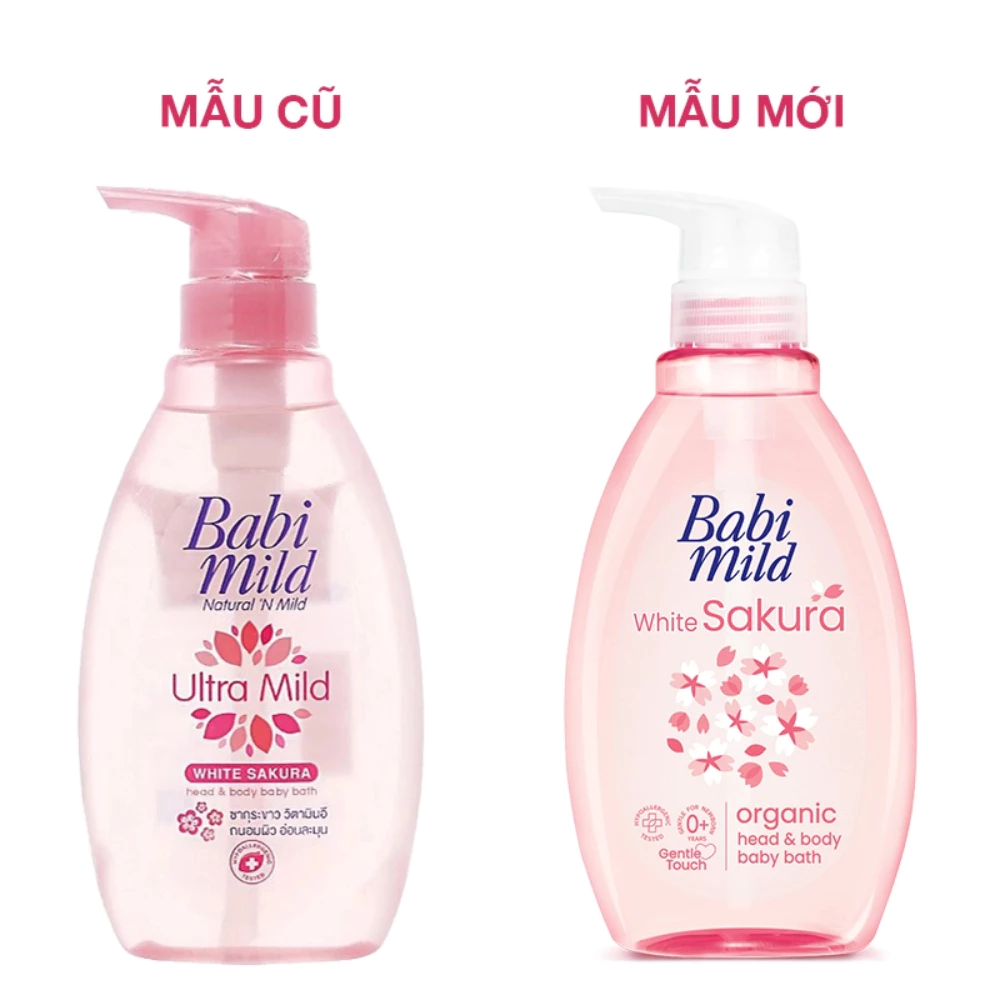 Sữa tắm & gội 2in1 cho bé Babi Mild đa dạng mùi hương 380ml/850ml (mọi độ tuổi)