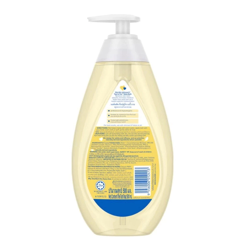 Sữa tắm & gội 2in1 cho bé Johnson's Baby top-to-toe hương dịu nhẹ 200ml/ 500ml (mọi độ tuổi)