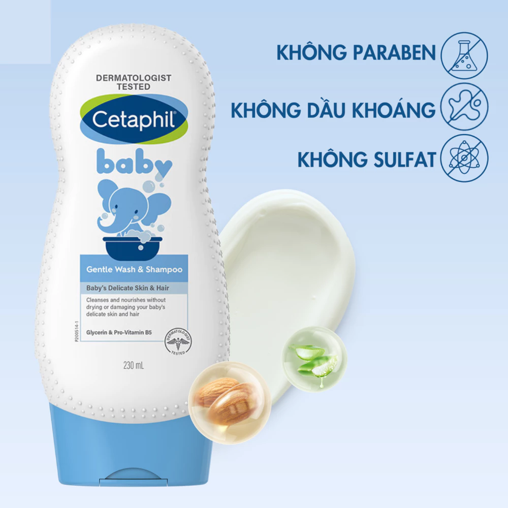 Sữa tắm gội Cetaphil dịu lành cho bé 230ml/400ml