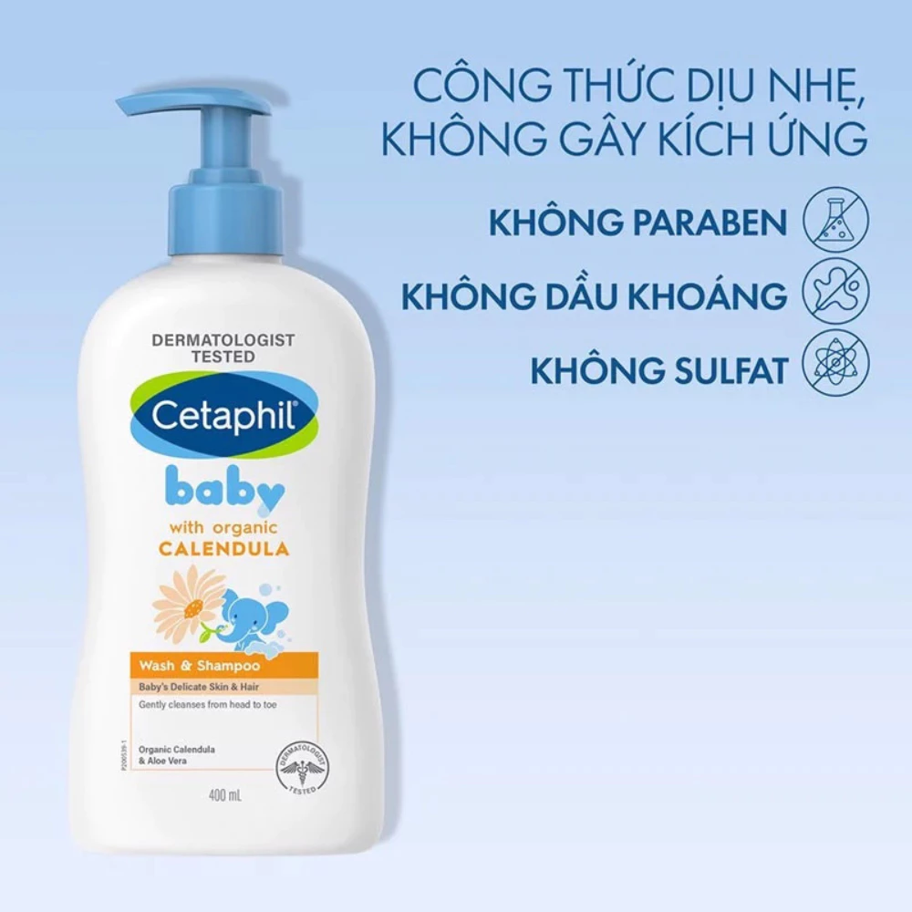 Sữa tắm gội Cetaphil dịu lành cho bé tinh chất hoa cúc 230ml/400ml