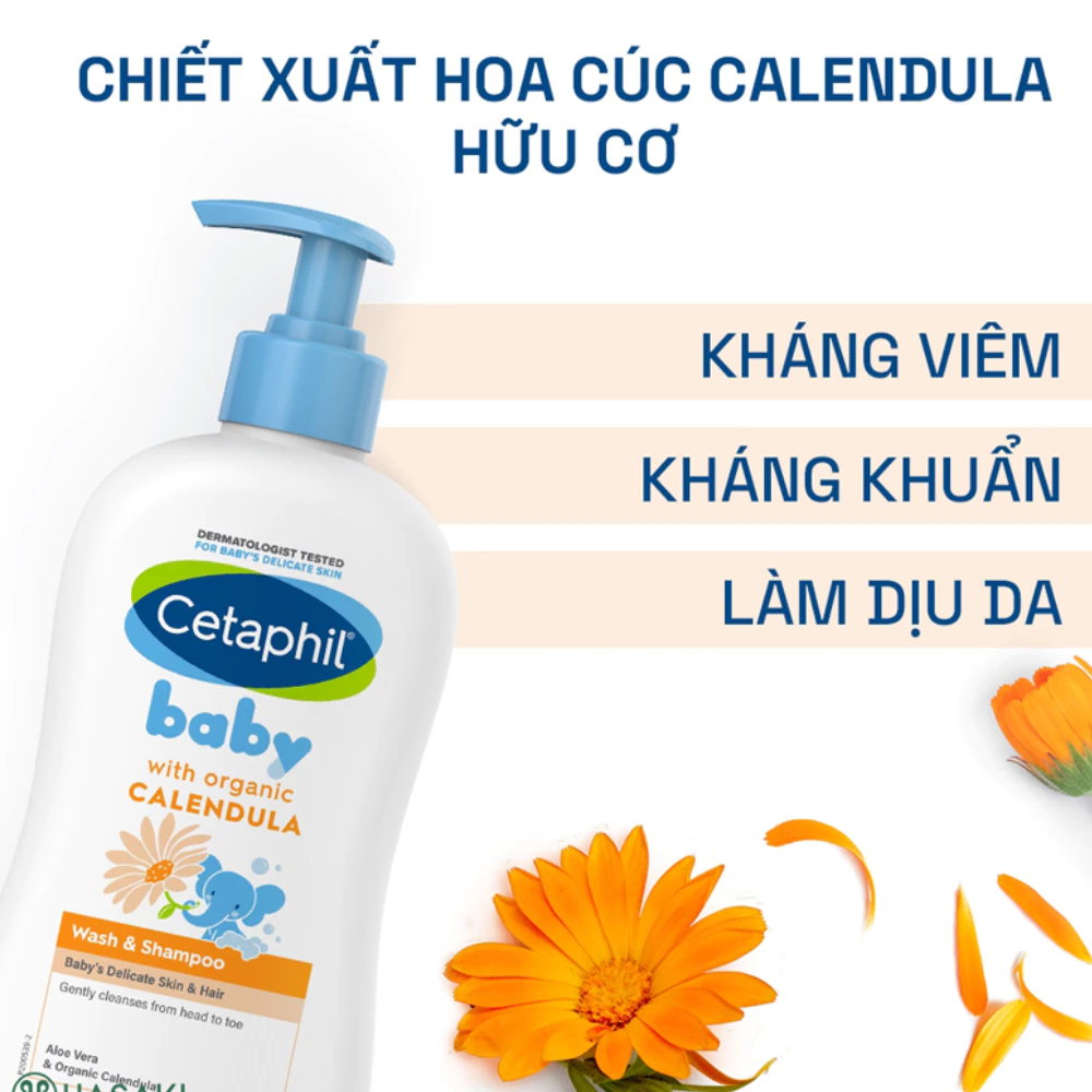 Sữa tắm gội Cetaphil dịu lành cho bé tinh chất hoa cúc 230ml/400ml